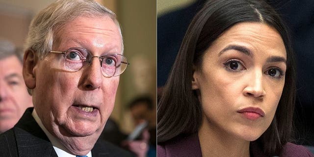 Progressive Rep. Alexandria Ocasio-Cortez spoke out on Tuesday ahead of the Senate vote on her Green New Deal and slammed Majority Leader Mitch McConnell for rushing the bill in what many have called an attempt to divide Democrats.