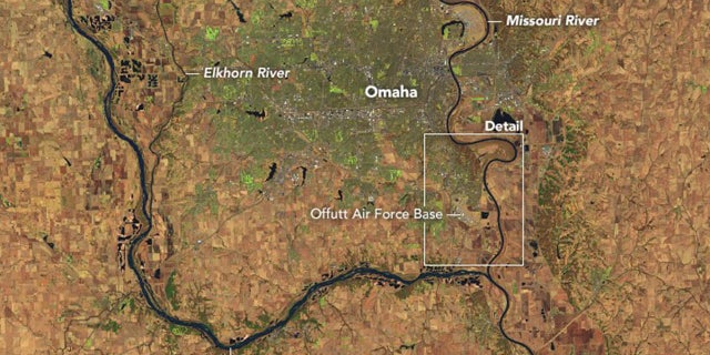 This photo from March 2018 show the area around Offutt Air Force Base