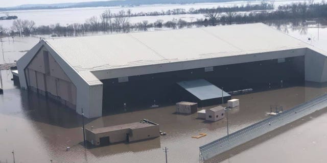 About 60 buildings, mostly on the south side of Offutt Air Force Base, have been damaged by floodwaters.