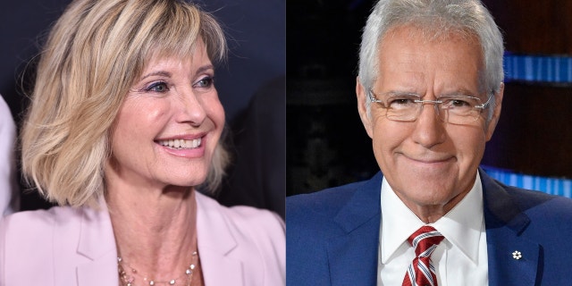 Olivia Newton-John and Alex Trebek
