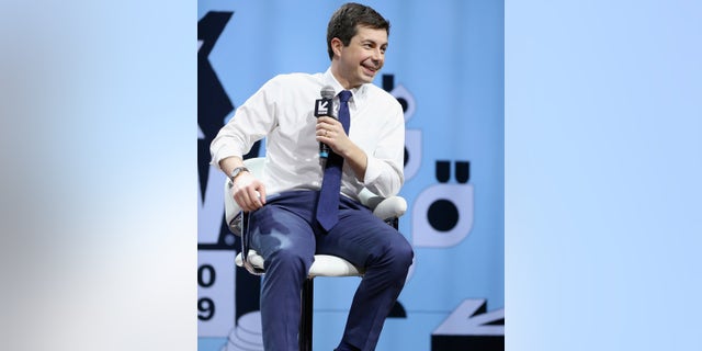 AUSTIN, TX - MARCH 09: Pete Buttigieg speaks onstage at Conversations About America's Future: Mayor Pete Buttigieg during the 2019 SXSW Conference and Festivals at Austin City Limits Live (Photo by Hutton Supancic/Getty Images for SXSW)