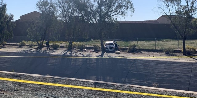 The scene of a crash and fatal stabbing in Arizona.