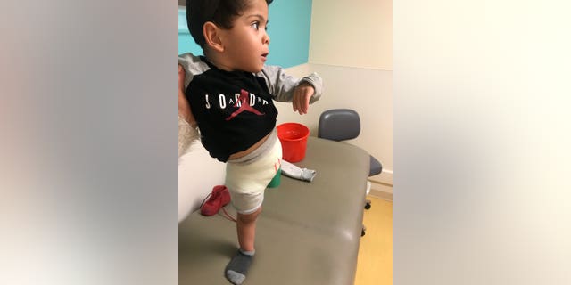 Josiah is currently getting ready for a new prosthetic.