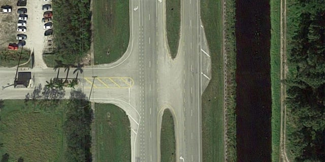 The Delray Beach intersection where the accident occurred.