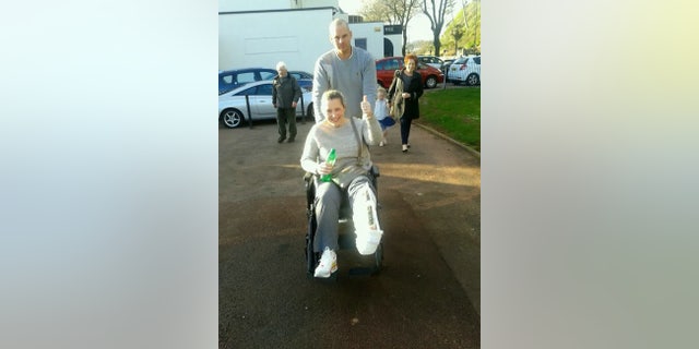Fitzpatrick, being pushed by her husband Paul, said she is still dealing with lingering effects from the accident.
