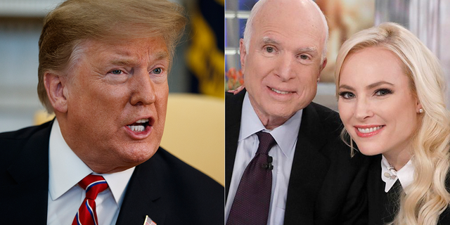 President Trump has feuded with both Sen. John McCain, who died last year, and with his daughter Meghan McCain.