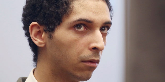 Tyler Barriss, of California, appears for a preliminary hearing in Wichita, Kan., May 22, 2018. Barriss pleaded guilty to 51 charges related to fake emergency calls and threats. (Associated Press)