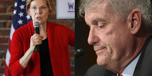 Sen. Elizabeth Warren, D-Mass., cheered at news that Wells Fargo CEO Tim Sloan announced his resignation Thursday. Associated Press <br>