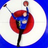 Team Alberta skip Kevin Koe makes a shot during the 10th draw against Team British Columbia at the Brier curling tournament in Brandon, Manitoba, March 5, 2019. 