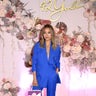 Jamie Chung stuns in a blue pantsuit as she poses during the celebration of her 42Gold collection with Chinese Laundry at LaPeer Hotel on March 20, 2019 in West Hollywood, Calif.
