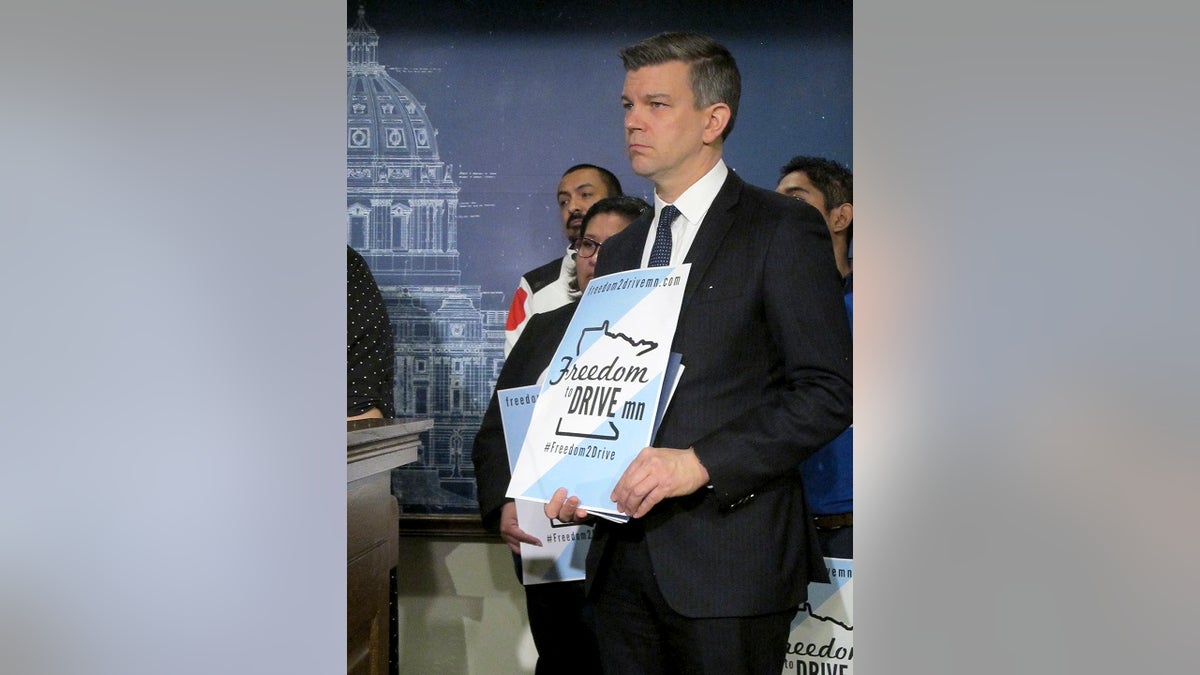 Minnesota House Majority Leader Ryan Winkler appears at a state Capitol news conference on Friday, April 5, 2019. (Associated Press)