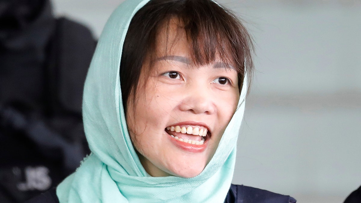 Vietnamese Doan Thi Huong leaves Shah Alam High Court in Shah Alam, Malaysia, Monday, April 1, 2019. The Vietnamese woman who is the only suspect in custody for the killing of the North Korean leader's brother Kim Jong Nam pleaded guilty to a lesser charge in a Malaysian court Monday and her lawyer asked for leniency. (AP Photo/Vincent Thian)