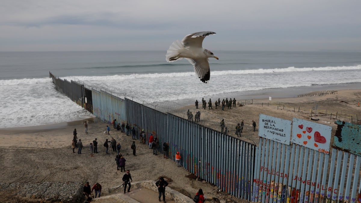 Border wall in San Diego