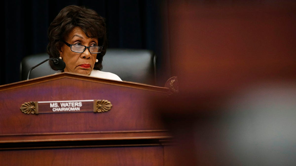 House Financial Services Committee chairwoman Maxine Waters, D-Calif., listens during a hearing with leaders of major banks, Wednesday, April 10, 2019, on Capitol Hill in Washington.