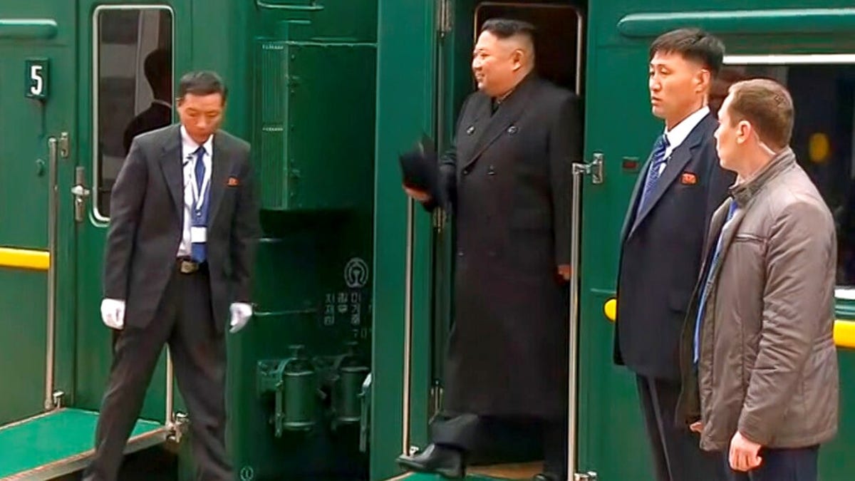 Kim Jong Un arrived in the Pacific port city of Vladivostok on Wednesday.