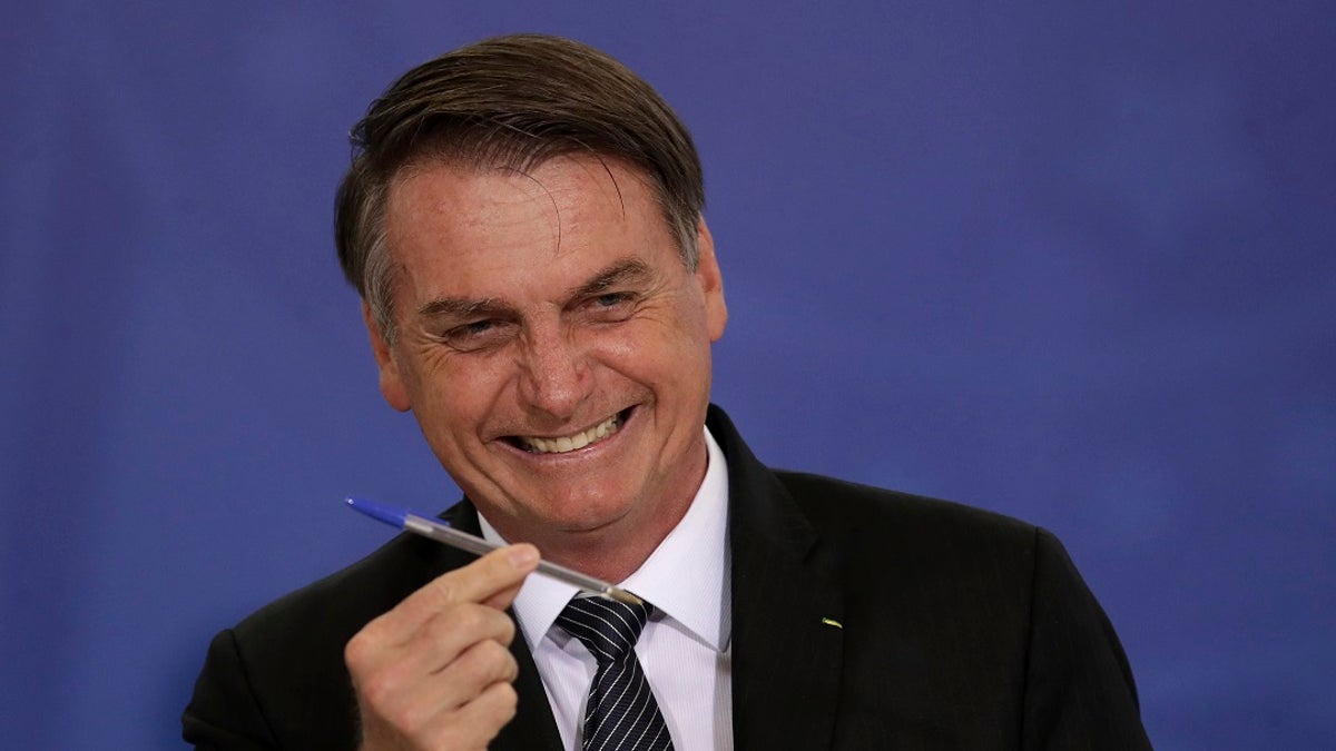 Brazilian President Jair Bolsonaro on Thursday said his government needs to address the lack of basic hygiene for men to prevent penis amputations in his country. (AP Photo/Eraldo Peres)