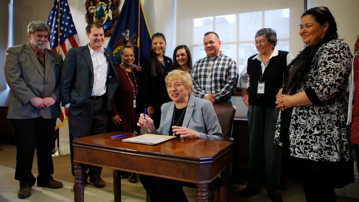 Maine Gov. Janet Mills signed a bill on Friday to establish Indigenous Peoples' Day at the State House in Augusta, Maine. Mills added Maine to the growing number of states changing Columbus Day to Indigenous Peoples' Day.