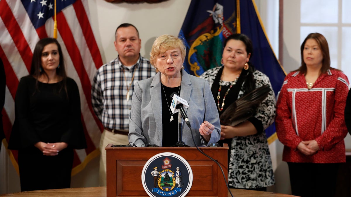 Maine Gov. Janet Mills spoke at the signing ceremony on Friday, which was attended by several tribal leaders.