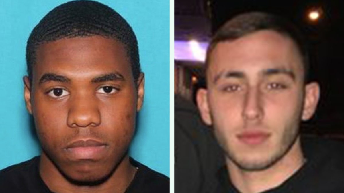 Tyquan “Fats” Atkinson, 19, (left) was arrested in Chester, Penn., after Philadelphia Police said he had been on the run for several days for the murder of 20-year-old Nicholas Flacco (right) on Saturday.