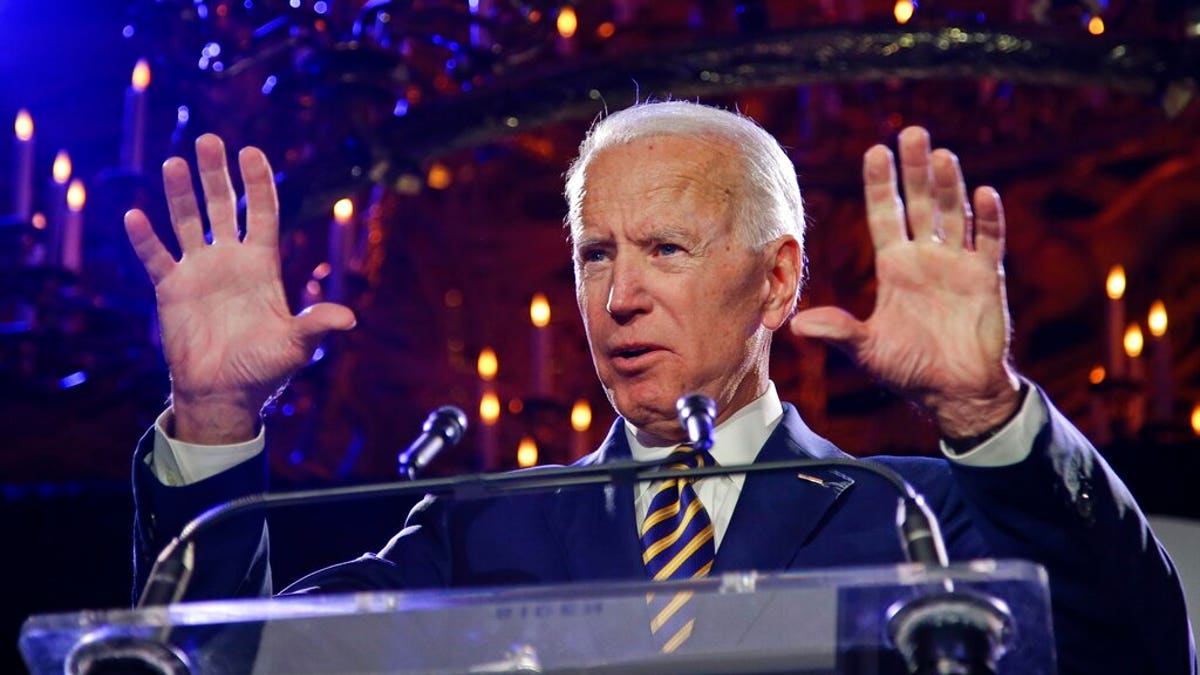 Former Vice President Joe Biden speaks at the Biden Courage Awards Tuesday, March 26, 2019, in New York. (AP Photo/Frank Franklin II)