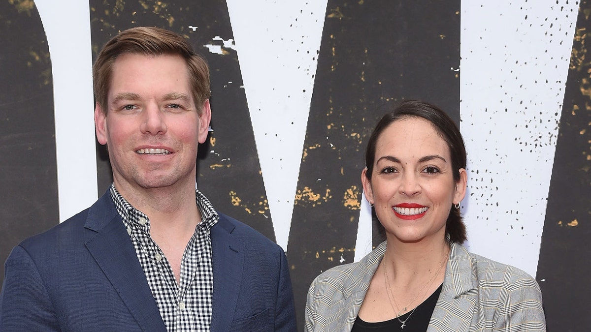 U.S. Representative from California's 15th congressional district Eric Swalwell and wife Brittany Watts attend the Broadway opening night of 'Oklahoma' at Circle in the Square Theatre on April 07, 2019 in New York City. (Photo by Gary Gershoff/Getty Images)