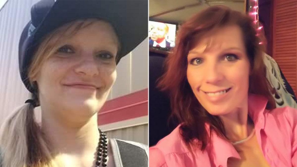 The bodies of Christin Renee Bunner (left) and Melissa Fairlee Rhymer (right) were discovered on the property of a home in Spartanburg, South Carolina on Friday.
