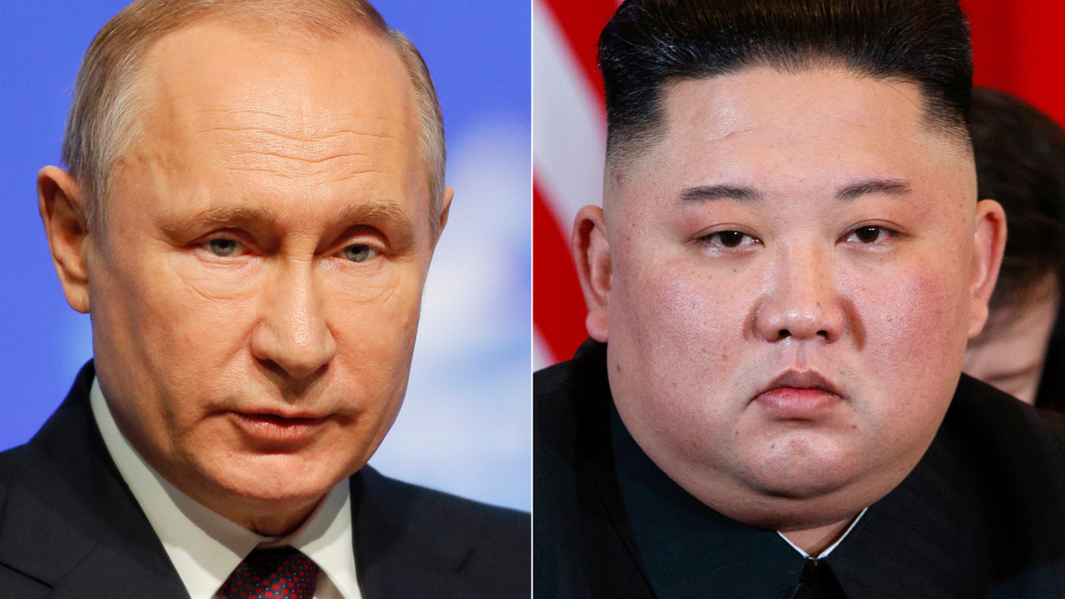 FILE - This combination file photo, shows Russian President Vladimir Putin, left, in St. Petersburg, Russia, April 9, 2019, and North Korean leader Kim Jong Un in Hanoi, Vietnam, on Feb. 28, 2019. When Kim meets with Putin for their first one-on-one meeting, he will have a long wish list and a strong desire to notch a win after the failure of his second summit with U.S. President Donald Trump in February 2019. (AP Photo/Dmitri Lovetsky, Evan Vucci, File)