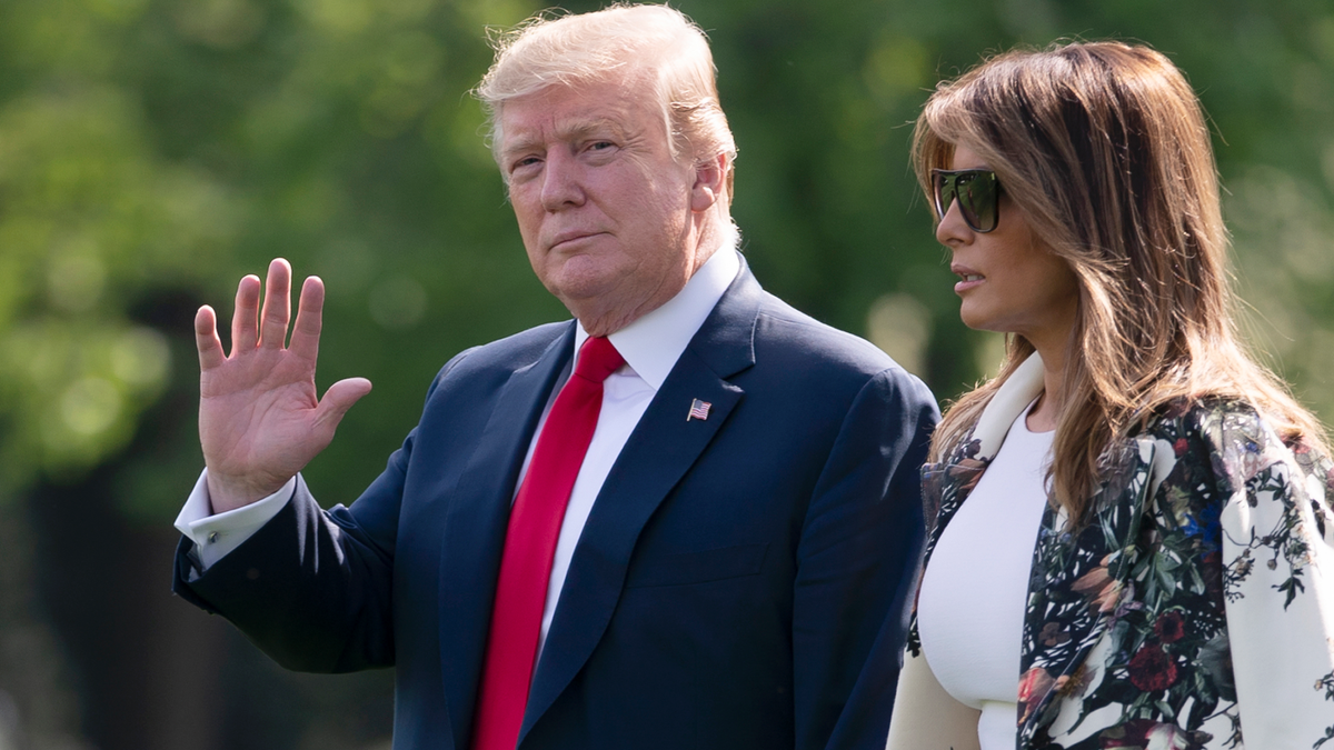 Without taking questions from reporters about the Mueller report, President Donald Trump and first lady Melania Trump walk to board Marine One for the short trip to Joint Base Andrews then on to his estate in Palm Beach, Fla., at the White House in Washington, Thursday, April 18, 2019. (Associated Press)