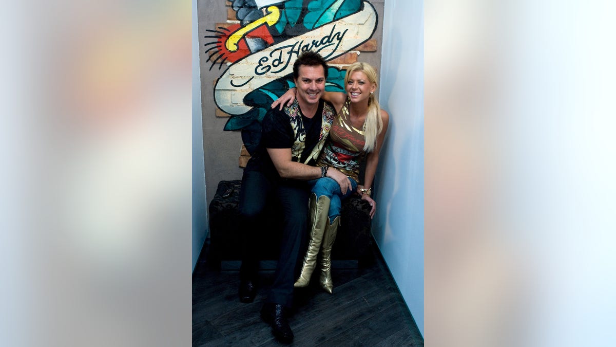 Gary Berman, seen here in 2007 with Tara Reid at the launch of a boutique in Australia, had previously held the rights to the Ed Hardy name in Australia and the U.K., according to his website.