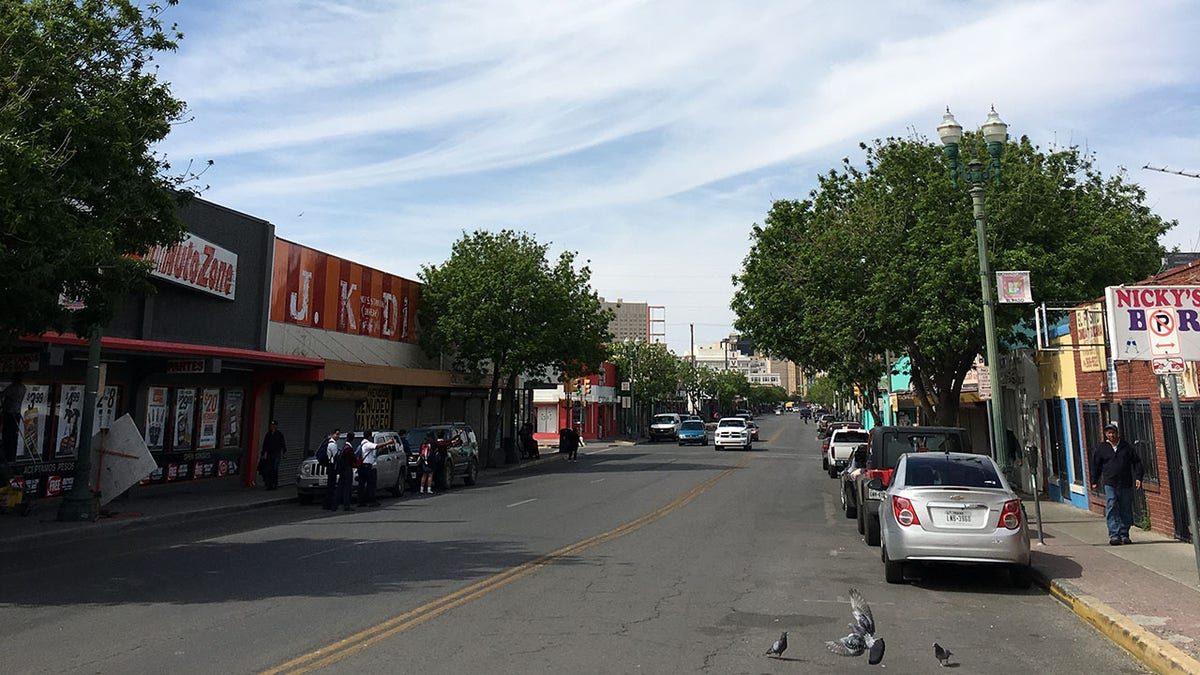 A street in El Paso, near the Mexico border.