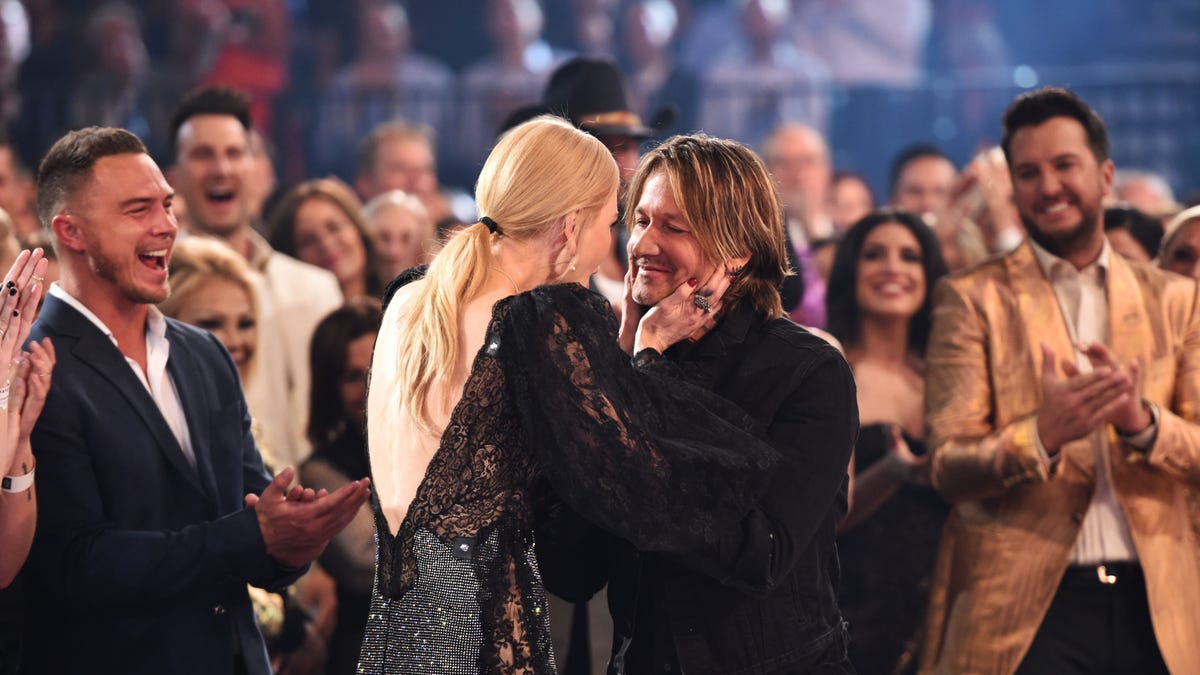 Nicole Kidman and Keith Urban during the 54th Academy Of Country Music Awards at MGM Grand Garden Arena on April 07, 2019 in Las Vegas, Nevada.