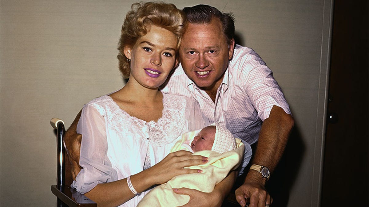 Mickey Rooney, wife Barbara Thomason and their new daughter Kelly Ann at St. John's Hospital in Santa Monica, Calif.