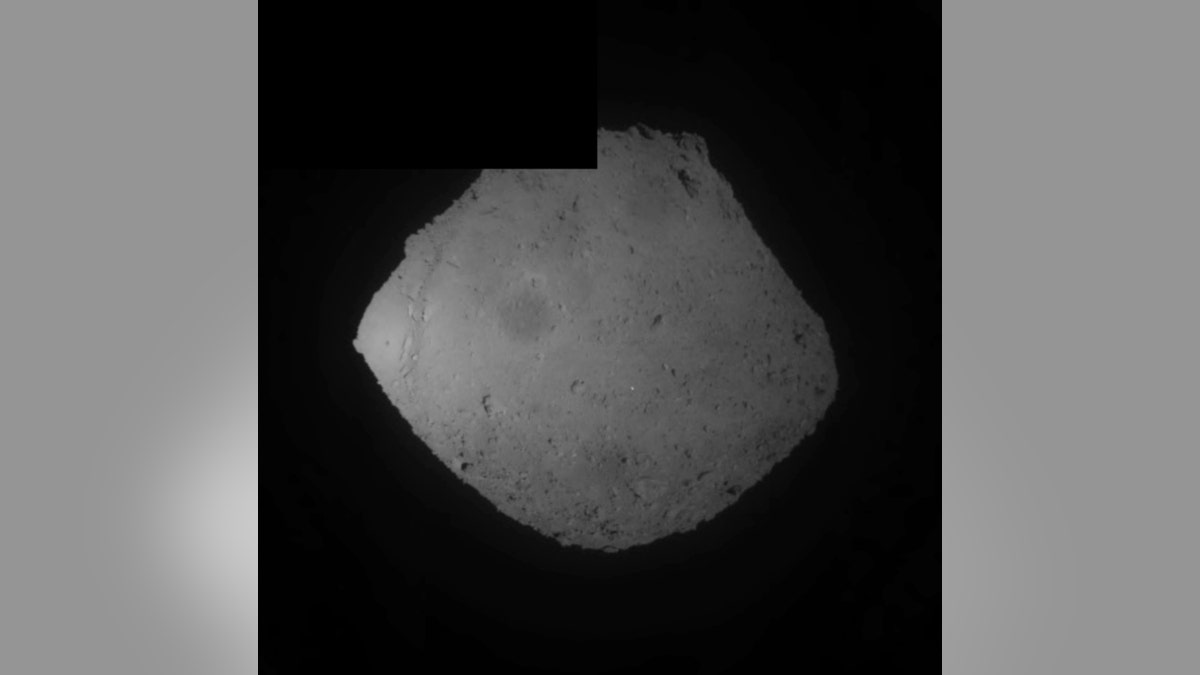 This image released by the Japan Aerospace Exploration Agency (JAXA) shows the asteroid Ryugu Friday, April 5, 2019.