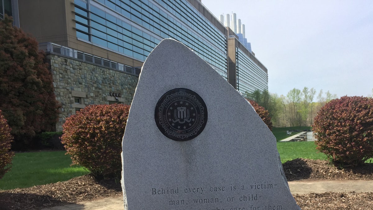 A memorial stone outside of the FBI Laboratory division building at Marine Corps Base Quantico, VA. (Fox News/Alex Diaz) ​