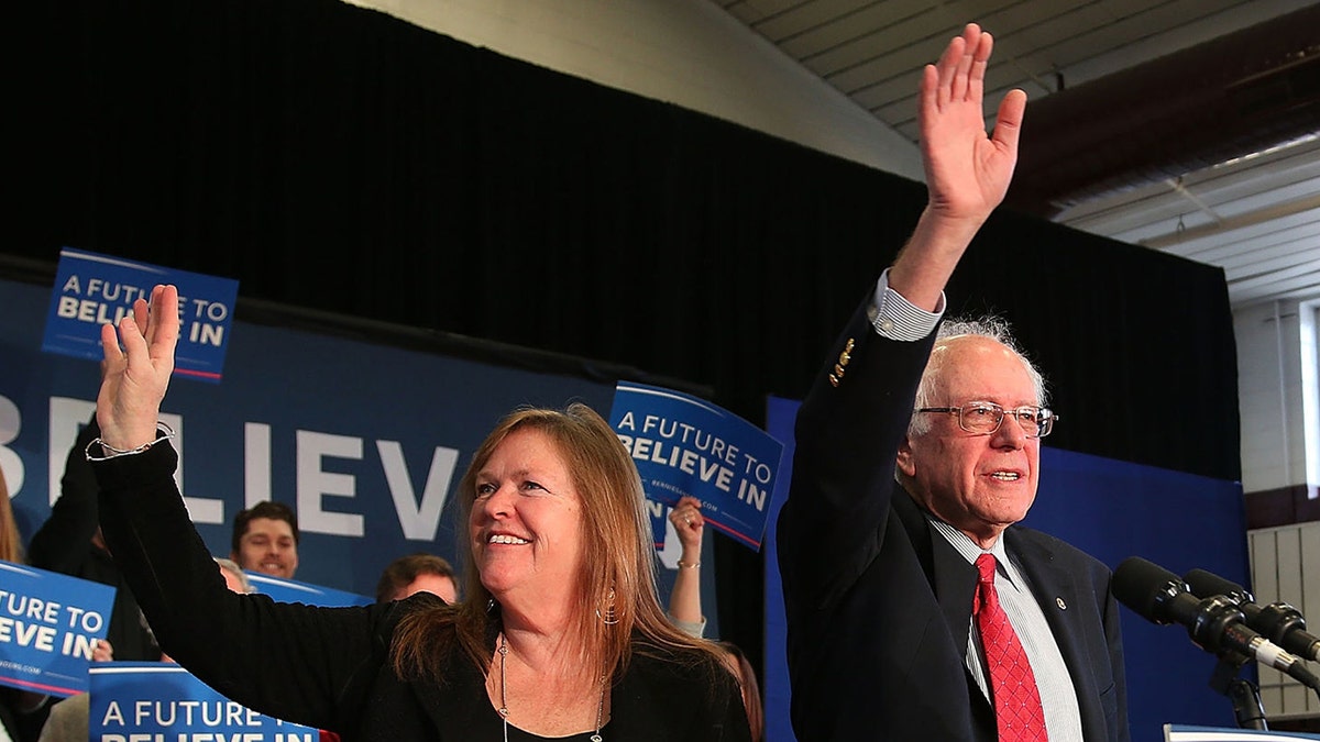 FILE: Democratic presidential candidate Sen. Bernie Sanders (D-VT) and his wife, Jane O'Meara Sanders, wave as they are introduced during an Elko Town Meeting on February 19, 2016 in Elko, Nevada. (Photo by Joe Raedle/Getty Images)