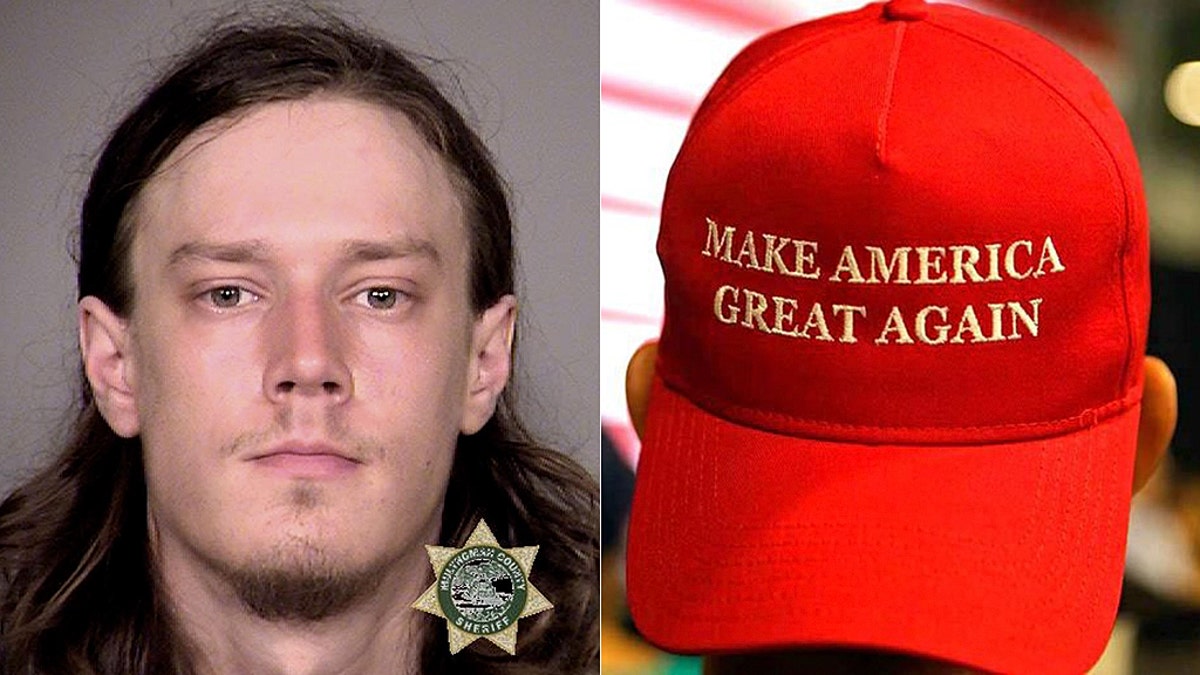 Officers arrested Leor Bergland, 30, of San Francisco, Wednesday after he allegedly slashed a man with a sword after the victim allegedly knocked his “Make America Great Again” hat from his head, police said.