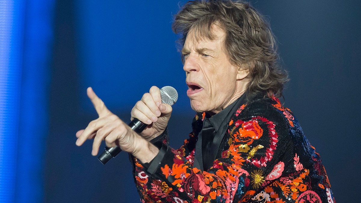 FILE - In this Oct. 22, 2017 file photo, Mick Jagger of the Rolling Stones performs during the concert of their 'No Filter' Europe Tour 2017 at U Arena in Nanterre, outside Paris, France. (AP Photo/Michel Euler, File)