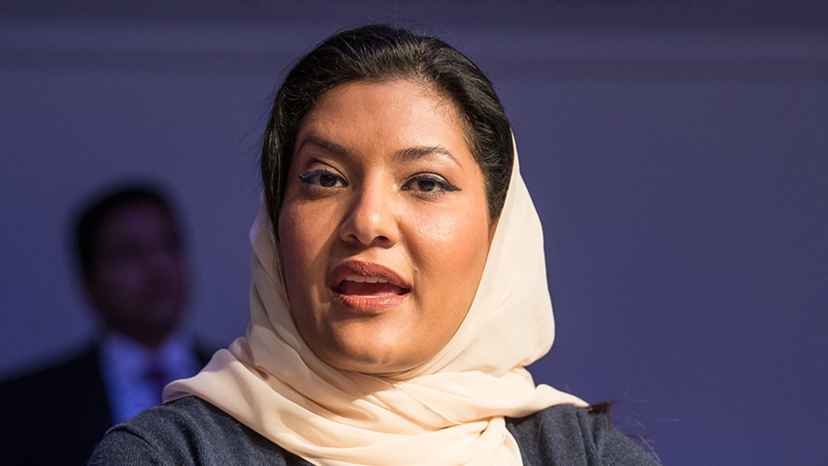 H.R.H. Princess Reema Bint Bandar Al-Saud, Vice-President for Development and Planning, Saudi Arabian General Sports Authority, Saudi Arabia during the Session "Building Saudi Arabia's Future Economy " at the Annual Meeting 2018 of the World Economic Forum in Davos, January 25, 2018. (World Economic Forum / Boris Baldinger)