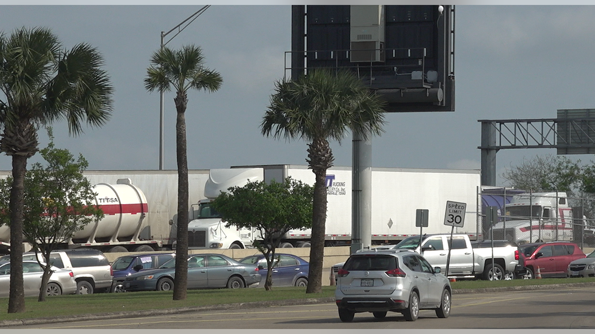 At Veterans International Bridge in Brownsville, TX, commercial drivers have described waiting three to five hours to cross into the United States.