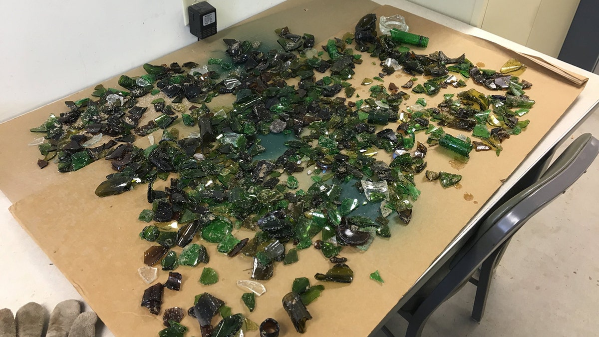 The glass was picked up by park staff and volunteers who combed the beach trying to retrieve as much of the shards as possible to prevent visitors from getting hurt.