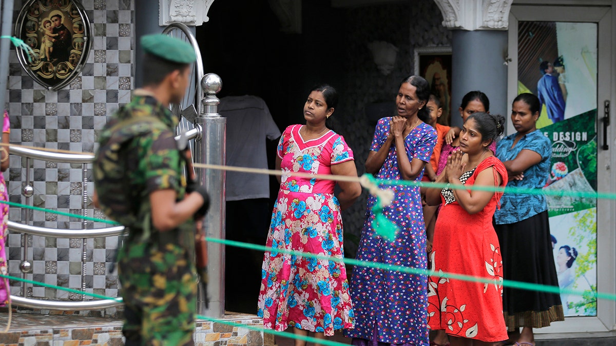 A Sri Lankan police commando secures the area of exploded St. Anthony's Church on Easter Sunday attacks in Colombo, Sri Lanka, Sunday, April 28, 2019. Sri Lanka's Catholics on Sunday awoke to celebrate Mass in their homes by a televised broadcast as churches across the island nation shut over fears of militant attacks, a week after the Islamic State-claimed Easter suicide bombings.
