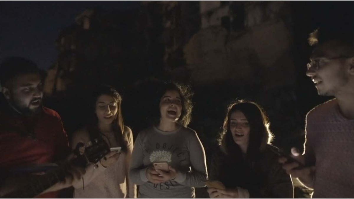Syrian Christians from the Alliance Church in Aleppo sing Easter the hymn "Christ the Lord is risen today" in celebration of Holy Week.