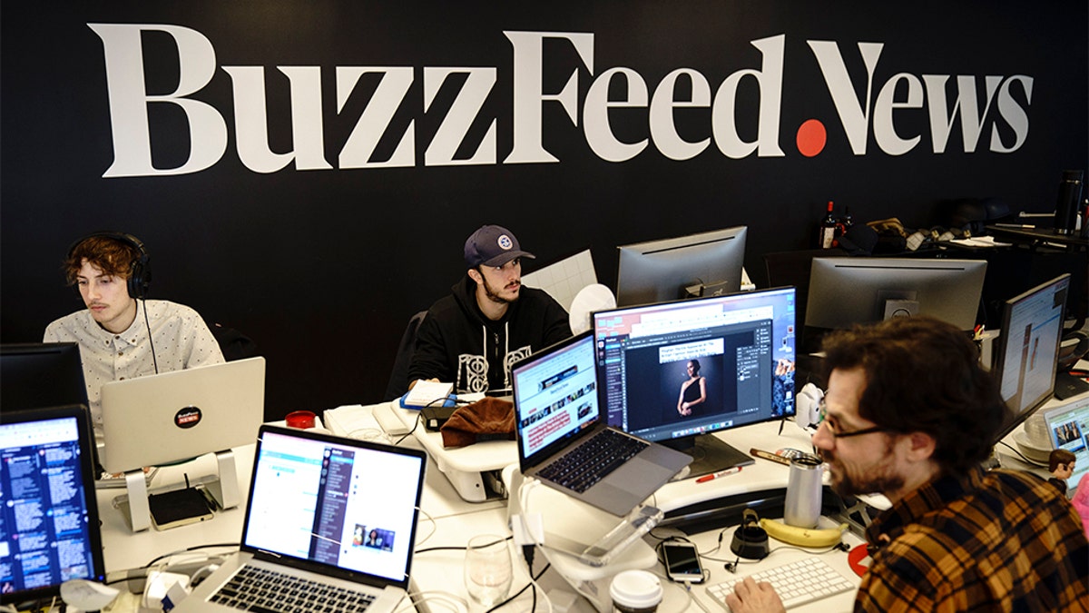 NEW YORK, NY - BuzzFeed is dropping out of the White House travel pool. Members of the BuzzFeed News team are seen at their desks at BuzzFeed headquarters, December 11, 2018 in New York City. (Photo by Drew Angerer/Getty Images)