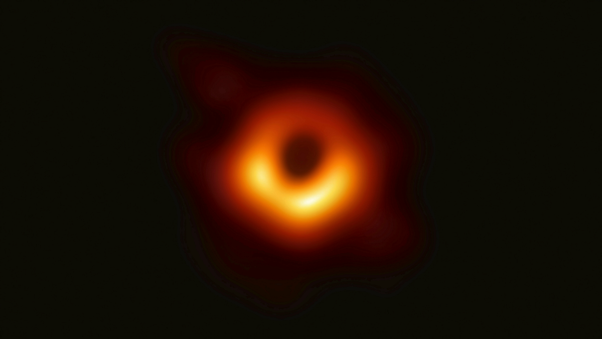 This image released Wednesday, April 10, 2019, by Event Horizon Telescope shows a black hole. Scientists revealed the first image ever made of a black hole after assembling data gathered by a network of radio telescopes around the world. (Event Horizon Telescope Collaboration/Maunakea Observatories via AP)