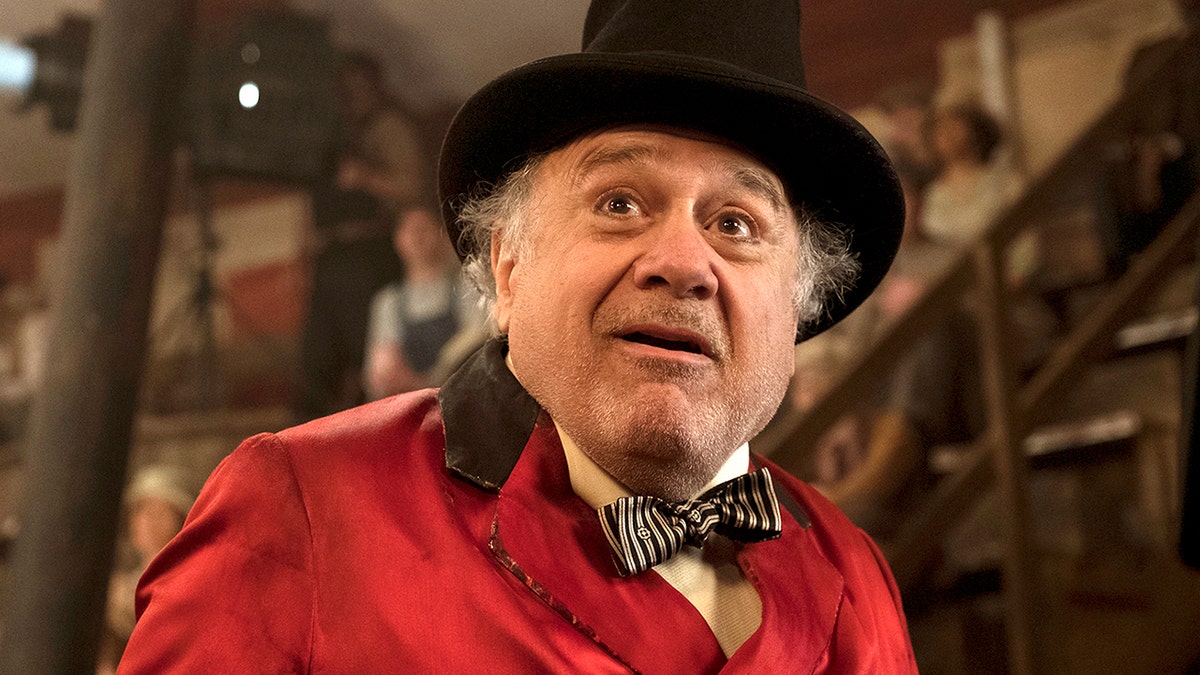 This image released by Disney shows Danny DeVito in a scene from "Dumbo."