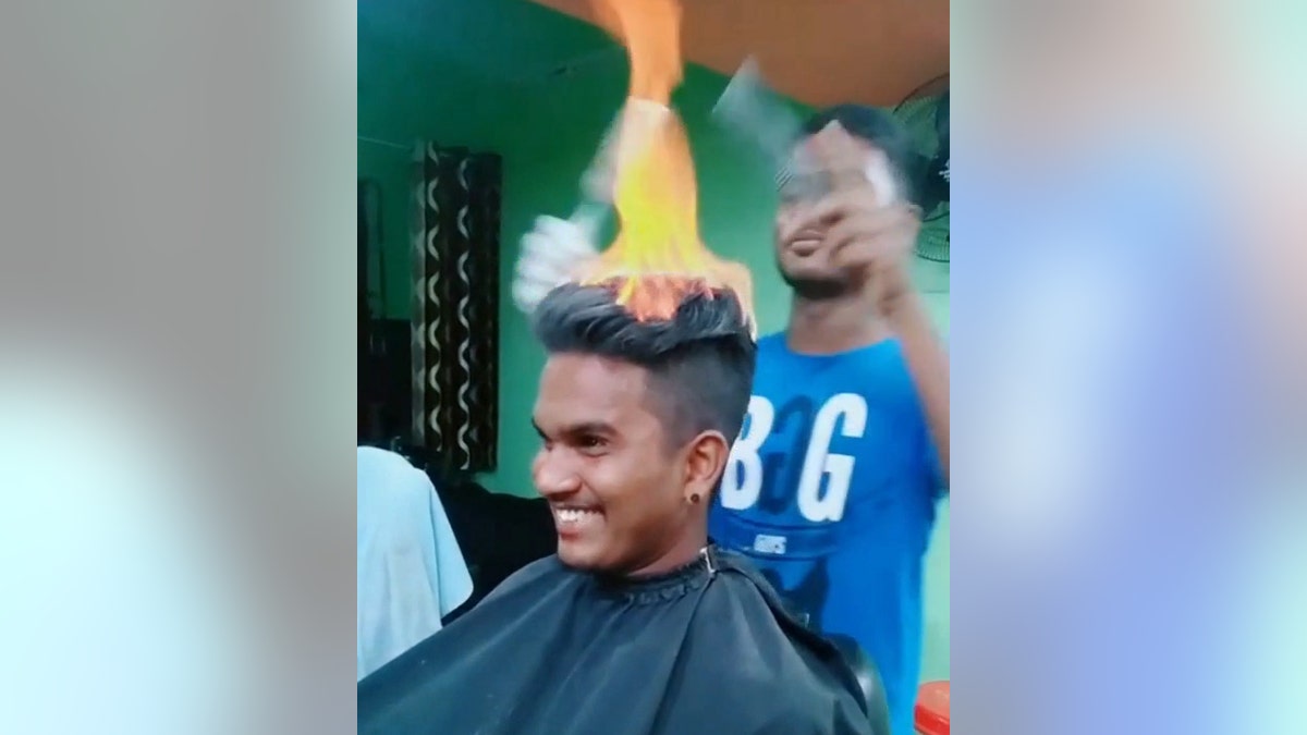 The unusual hairstyling technique has reportedly been growing in popularity across India through the last few years.