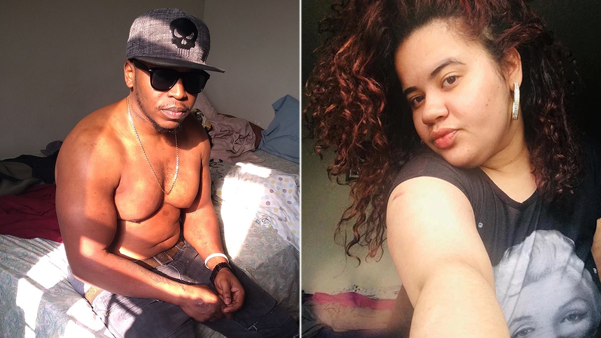 Jerry Brown, 34, has been charged with murder and attempted murder after allegedly chopping his girlfriend, Angela Valle (right), and her pregnant friend Savannah Rivera, with an ax at an apartment building in Brooklyn, New York on Saturday