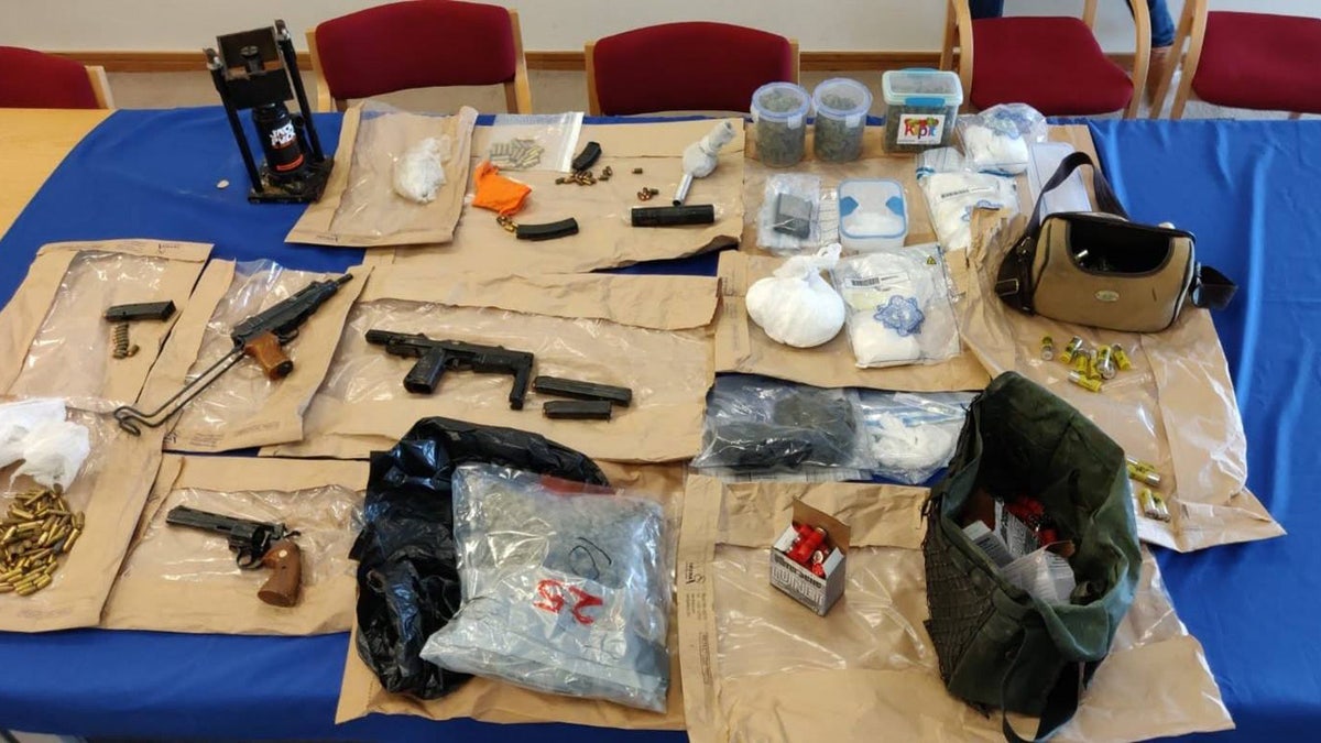 A cache of weapons were discovered in a home in Dublin, Ireland on Friday.