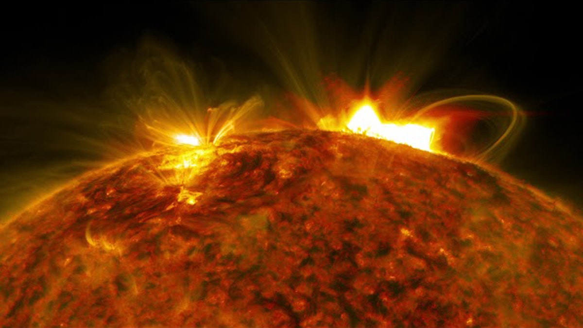 NASA's Solar Dynamics Observatory captured an image of the massive flare that burst off the sun on Sept. 10, 2017. (Credit: NASA/Goddard/SDO)