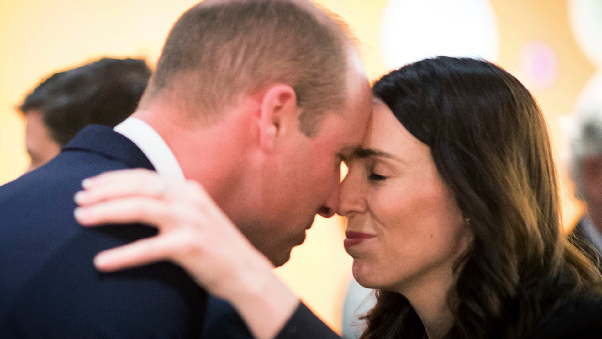 Britain's Prince William and New Zealand's Prime Minister Jacinda Ardern attend an Anzac Day service at Auckland War Memorial Museum in Auckland, New Zealand, April 25, 2019. 